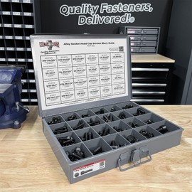 Inch Alloy Allen Socket Head Cap Screws Bolts Coarse Thread Black Oxide Assortment - 453 PCS