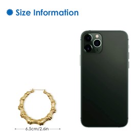 Large Bamboo Hoop Earrings, Jewelry Bamboo Earrings, Bamboo Earrings, Oversized Hoops, Hip Hop Statement Hoop Earrings for Daily Use, Zinc