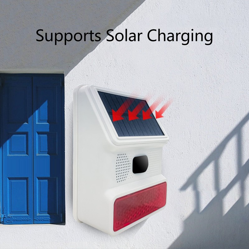 Solar Alarm Wireless DC 5V 433MHz 100dB Infrared Sensor IP65