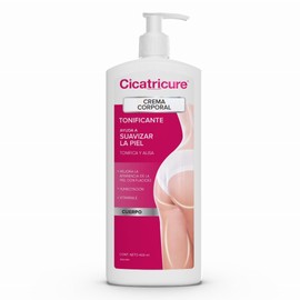 CICATRICURE - Crema Corporal Tonificante. Ayuda a suavizar la piel y mejroa apariencia de flacidez, humectación con Vitamina E y extractos naturales. Botella con 400ml
