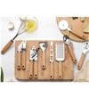 9PCS Kitchen Utensil Set Stainless Steel Wooden Handle Portable Baking