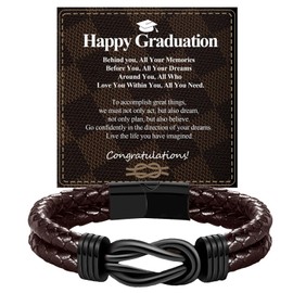 BOCHOI Graduation Bracelet Gifts for Him Boy Men, Class of 2024 Elementary Middle High School College Graduate Bracelet Graduation Senior Gifts for Teenage Teen Boys Birthday Gifts
