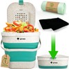 Collapsible Small Compost Bin Kitchen Counter Caddy with Lid -