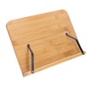 Bamboo Book Stand Foldable Wooden Cookbook Holder with 5 Angle