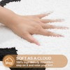 ORTIGIA Small Cute Scalloped Bath Mat, White and Black Plush