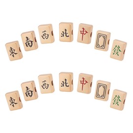 NBEADS 14 Pcs 7 Styles Bulk Mahjong Beads, Rectangle Large Hole Mahjong Beads Alloy Enamel Mahjong Bead Set Loose Spacer Mahjong Beads for Bracelets Necklace Earring Jewelry Making Supplies, Hole: 4mm