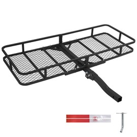 Leader Accessories Trailer Hitch Cargo Carrier Rack, 60"x24"x6" Folding Cargo Carrier Hitch Mount, Vehicle Cargo Basket for SUV, RV, Truck, Van, Fits 2" Receiver 500 lbs Load Capacity