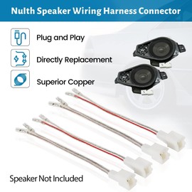 NuIth Car Speaker Wiring Harness Adapter Replacement for Hyundai Genesis 2008-2020 Aftermarket Front/Rear Door Speaker Audio Wire Connector Plug 2 Pair