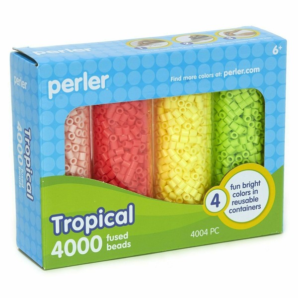 Perler Tropical Bead Storage Container Set, 4000 fused beads
