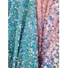 Divastyletextiles Aqua Sequin on Stretch Velvet Fabric by the yard