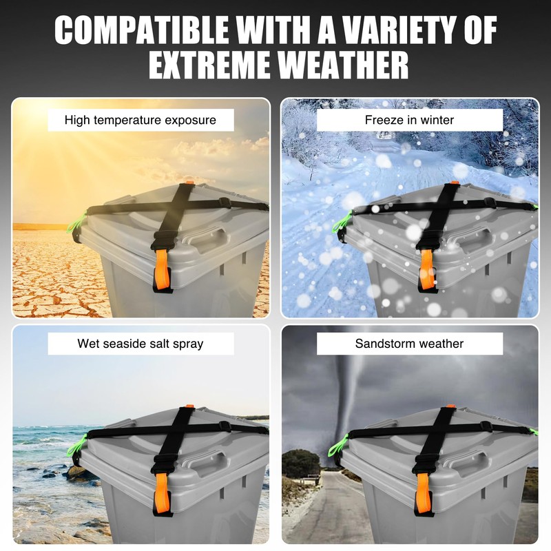 Trash Can Locks for Animals, 2 Pack Adjustable Garbage Can