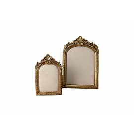 HSDDHOME Large Two-Piece Gold Resin Jewelry Display Stand, Vintage Photo Frame Earring Holder, Velvet Necklace Storage Box, Elegant Décor for Jewelry and Collectibles