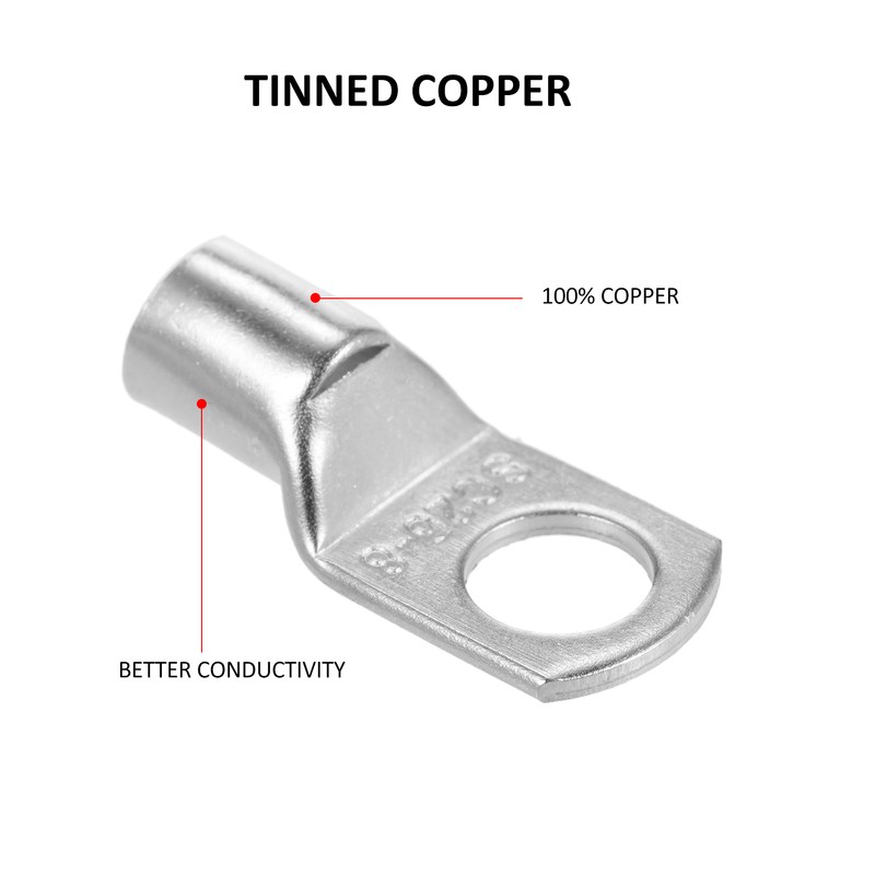 120PCS Copper Ring Lug Terminals Kit, Wire Connectors, Terminal Connectors,