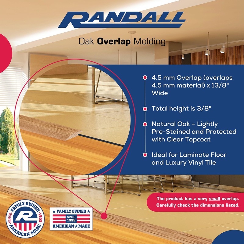 Randall 3 FT - 4.5MM Oak Overlap Edging for Laminate