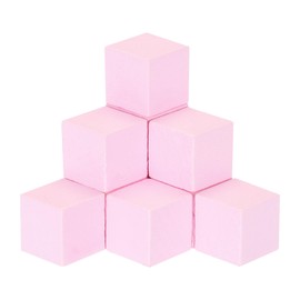 MECCANIXITY Crafts Wooden Cube 100 Pcs Square Pink Natural Solid Wood Crafts Blocks for DIY Projects, Puzzle Making, Letters, and Stamps for Home Decoration