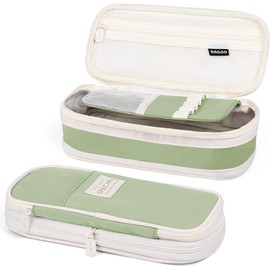 NBEST Pencil Case for Girls Large Capacity Pencil Cases with Compartments, Big Pencilcase for Kids Teenage School Stationary Office Storage Makeup Bag for Women Men, Green