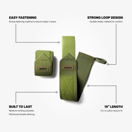 UPPPER Wrist Wraps for Weightlifting - 19" Wrist Support with Thumb Loop for Bench Press, Powerlifting, and Gym Workouts - Men & Women | Premium Fitness Gear (Khaki)