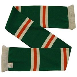Celtic and Ireland Football Fans Green, White and Tangerine Retro Striped Scarf