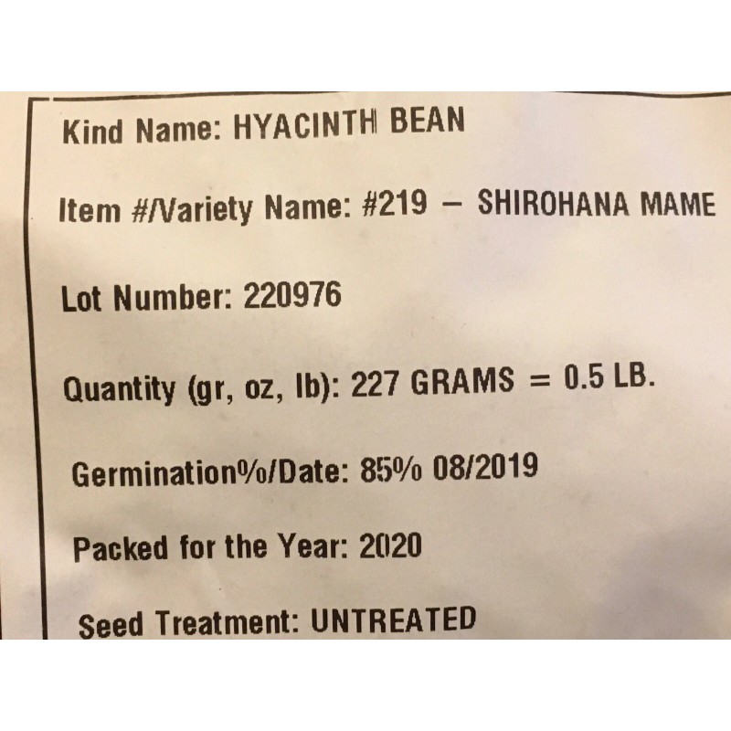 White 15+ SHIROHANA FUJIMAME Japanese White Hyacinth Bean Seeds Lablab