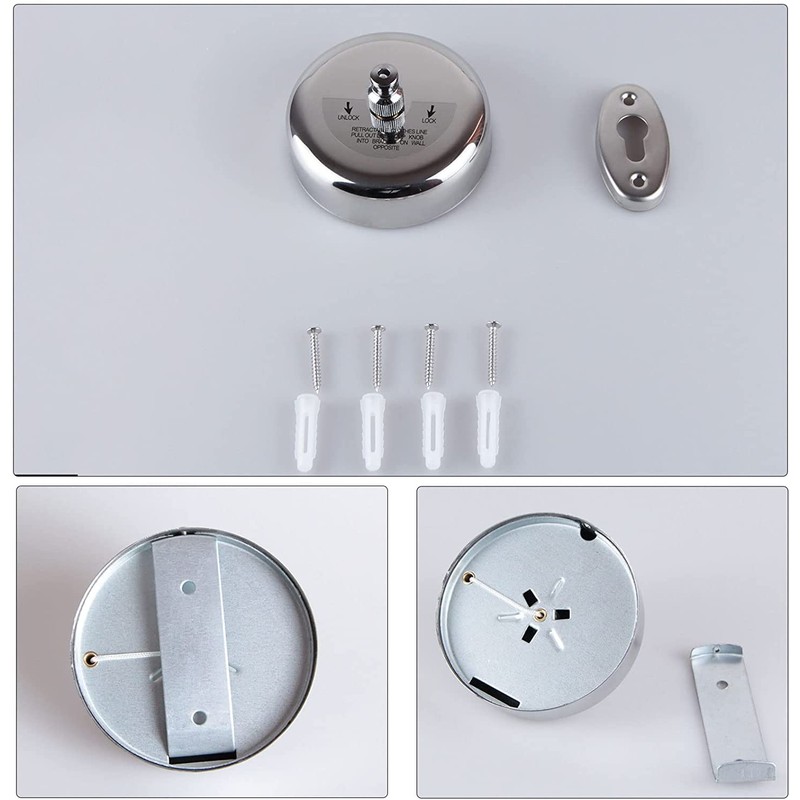 BORDSTRACT Retractable Clothesline 2.8m/9ft Stainless Steel Extendable Clothesline for Shower