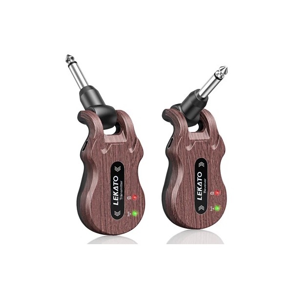 LEKATO 5.8GHz Wireless Guitar Bass System Transmitter Receiver 100Ft Cordless