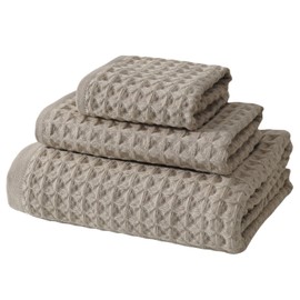 CZSRH 100% Cotton Waffle Bath Towels for Bathroom Soft Waffle Weave Bath Towel Set Oversize Quick Dry Towels for Gym Hotel Spa Hand Towel Washcloths 3 PCS Set (Light Gray)