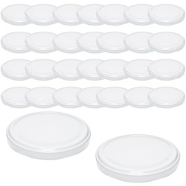 mikken 30 White Lids TO 82/8.5 cm for Preserving Jars Twist-Off Replacement Lid Screw Lid for Jars and Jam Jars