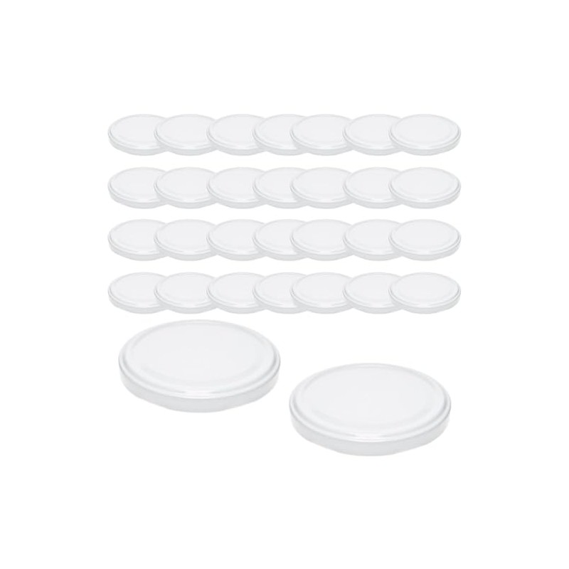 mikken 30 White Lids TO 82/8.5 cm for Preserving Jars