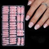 Anyos French Tip Press On Nails-300Pcs Short Oval French Gel