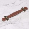 SuPVOX 2 Pcs Brown Leather Drawer Handles Vintage Suitcase Handles