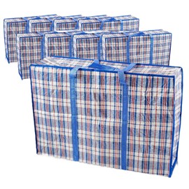 Laundry Bags, (XL) Extra Large Laundry Bags, Heavy Duty Storage Bags Reusable Strong Zip Nylon Large Boxes for Moving House Clothing & Wardrobe Storage (5 Bags Blue)