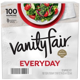 Vanity Fair Vanity Fair Everyday Paper Napkins, 100 Count, Disposable Napkins Made Soft And Smooth For Everyday Meals