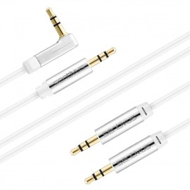 Sentivus Audio Set - 3,5mm Stecker/Stecker + Stecker/Stecker 90° - 1,00m - weiß