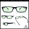 Mens Hippie Pimp Color Lens Narrow Rectangular Black Frame Sunglasses