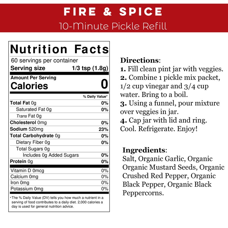 Fire & Spice Pickle Kit Refill
