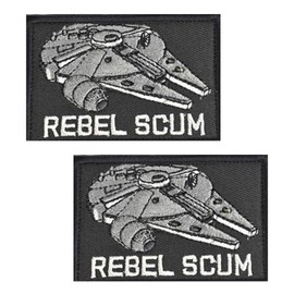 2 PCS Rebel Scum Tactical Embroidered Patch Applique Badge Patch for Pouch,Helmets,Biker,Jackets,Vests,Clothes,Jeans,Hats,Bags,Uniforms,Backpacks,Coat,Pants Hook and Loop Emblem