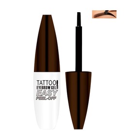 Waterproof Brow Tint with Buildable Formula, Peel-Off Eyebrow Tattoo Gel, Long-Lasting Eyebrow Dye for Natural Color, Perfect for Busy Days (Grey Brown)