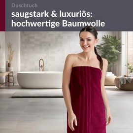 Lashuma Bath Towel XXL 70 x 140 cm, London Terry Towelling Luxury Shower Towel in Cherry Red for Women, Ideal for Wellness and Holidays