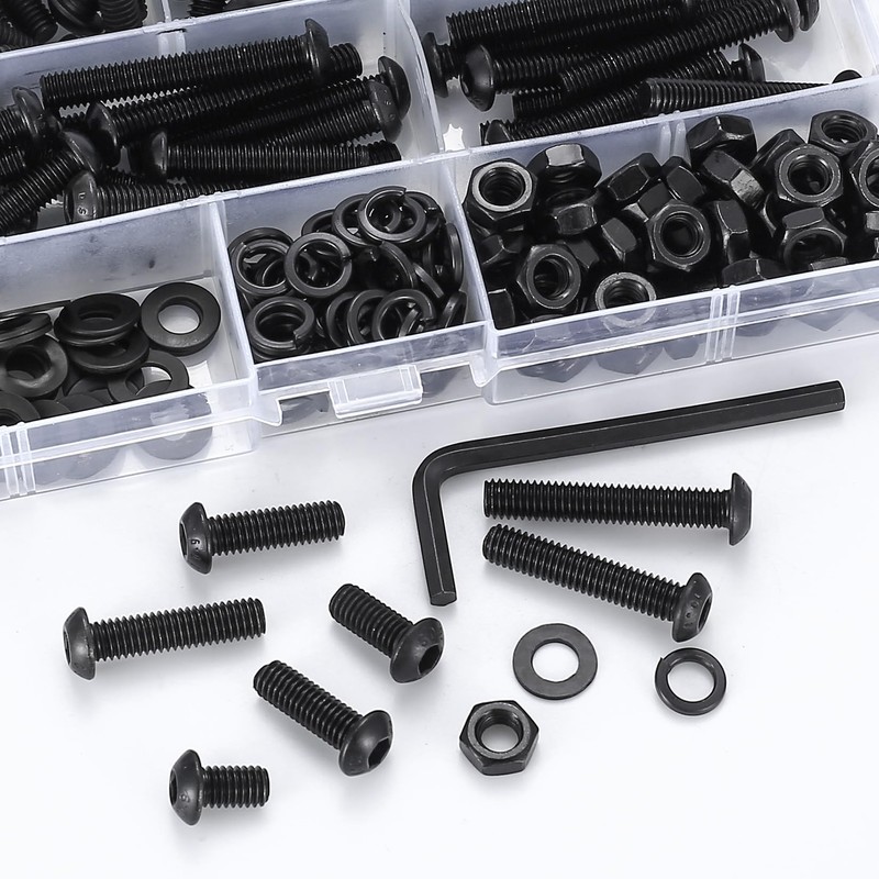 232 Piece M6 Screws Set, Allen Screws Nuts Set, Pan