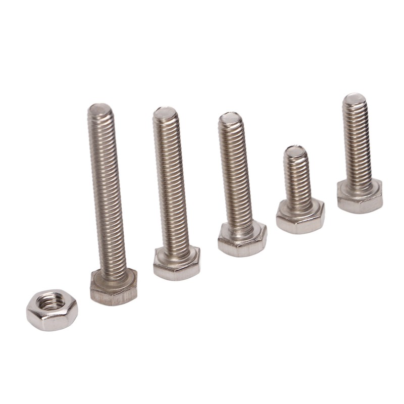 200PCS Hex Bolts Screw 304 Stainless Steel Anti Oxidation Metric