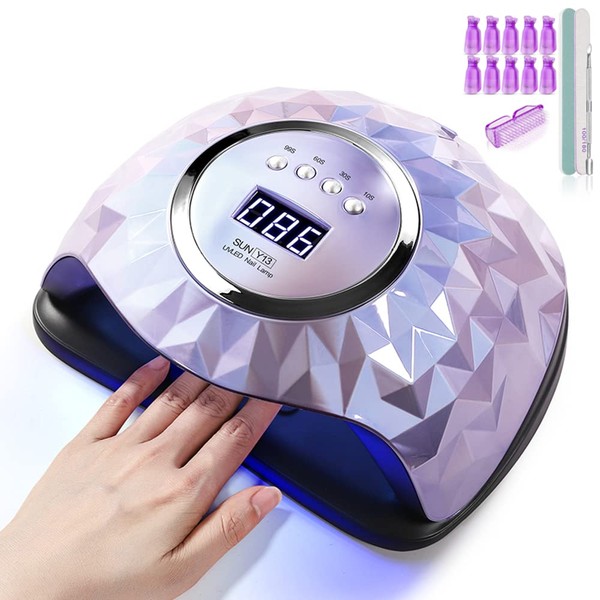 248W UV LED Nail Lamp with 60 Lamp Beads, iBigLy UV Light for Nails Gel Polish Faster Curing Lamp Nail Dryer with 4 Timers, Auto Sensor, Home Salon Nail Art Light Tools for Fingernail & Toenail