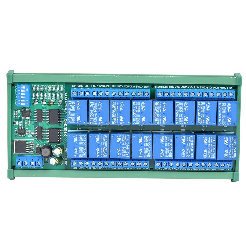Acouto 12V 6-Channel RS485 Relay Module with DIN Rail Box