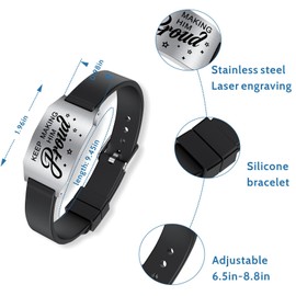 Richesele Keep Making Him Proud Memorial Bracelets - Sympathy Bracelet Gifts for Loss of Dad Grandpa Him - Memorial Gift for Loss of Loved One