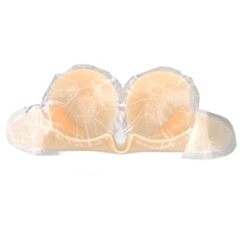 Adhesive Silicone Bra One Piece Push Up Strapless Seamless Push Up Bras for Wedding Dress A