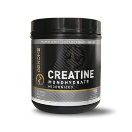 GENOME ESSENTIALS Premium Creatine Monohydrate, 100% Pure Micronized Powder, Muscle Growth & Recovery,Keto & Vegan-Friendly, Non-GMO, Gluten-Free, Unflavored,100 Servings