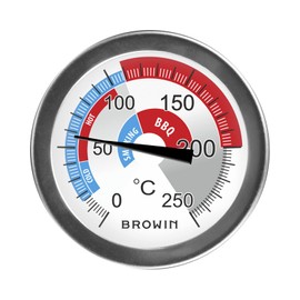 2Measure Large BBQ Thermometer Smoker Thermometer Smoker Smoking Oven Stainless Steel