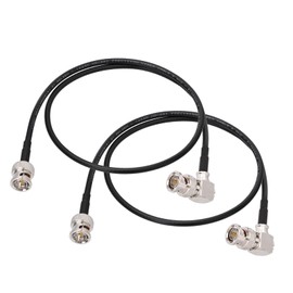 Superbat 3G/6G/HD SDI Cable 60cm,2Pcs BNC Belden 1855A Cable 75ohm Male to Male Right Angle SDI Video Coaxial Cable Supports HD-SDI/3G-SDI/4K for Camera Broadcast CCTV Monitor SDI Converter etc.