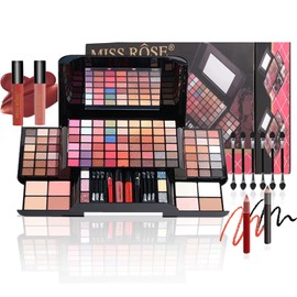 RoseFlower Makeup Set, All In One Makeup Kit with 90 Colors Eyeshadow Palettes Blush Highlighter Sequins, Travel Multifunctional Eyeshadow Palette, Holiday Makeup Gift Set for Women Girl