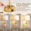 espidoo Modern Gold Bedside Table Lamp: Set of 2 Touch