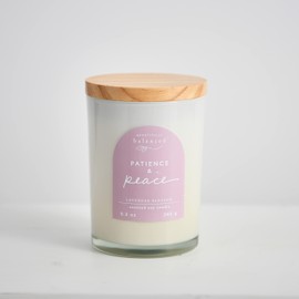 Beautifully Balanced Scented Lidded Glass Soy Candle, Patience + Peace 9.3 oz.